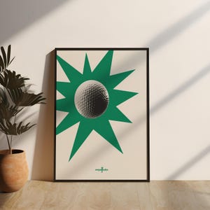 Vintage Golf Poster, Golf Ball Print, Trendy Golf Art