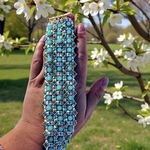 Mosaique Bracelet Beading Tutorial: Elegant Beadwork Pattern (PDF)