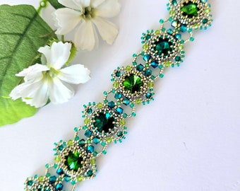 Jolie Bracelet - Beading Tutorial, Beading pattern, Bracelet tutorial, Bracelet pattern,PDF Tutorial, Teaching Tutorial, Jewelry making,