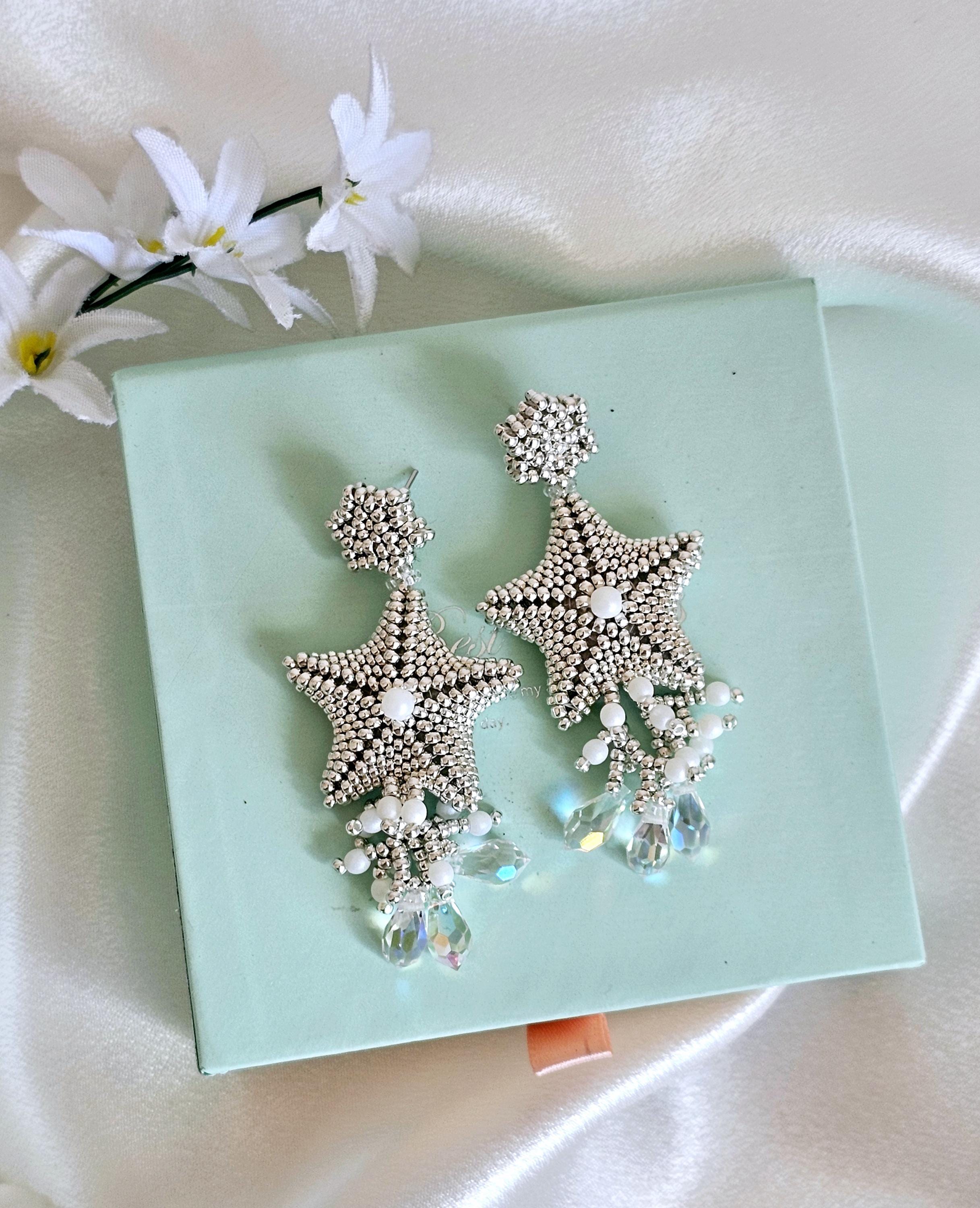 Starfish Earrings - Beading tutorial, Beading pattern, Earrings tutorial, Earrings pattern, Stud earrings, Dangle earrings,Stud Earrings