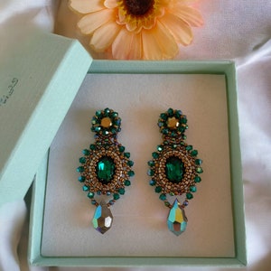 Autumn Earrings Tutorial - Beading tutorial, Beading Pattern, Earrings tutorial, Earrings Pattern, Stud earrings, Dangle earrings