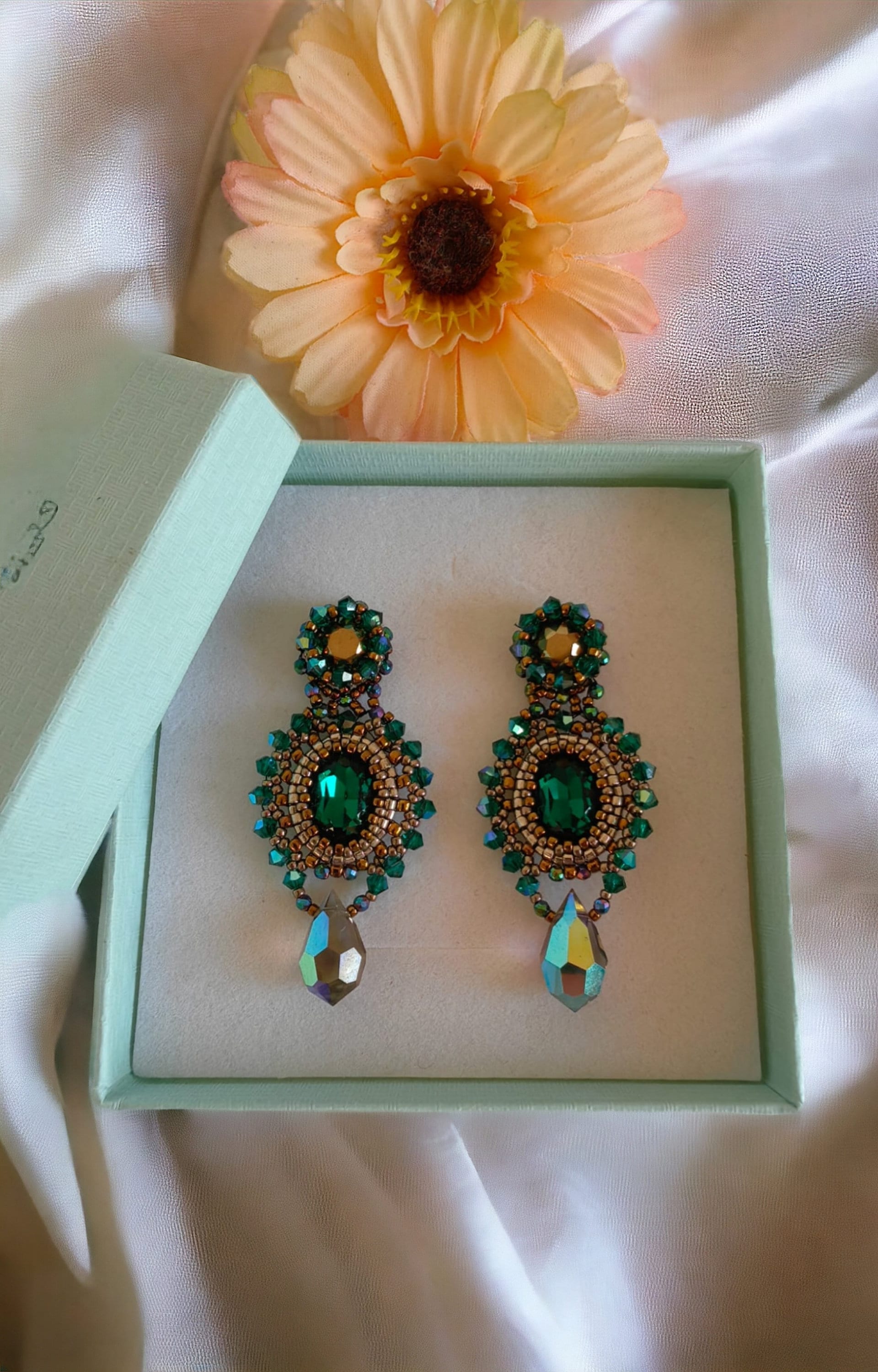 Autumn Earrings Tutorial - Beading tutorial, Beading Pattern, Earrings tutorial, Earrings Pattern, Stud earrings, Dangle earrings