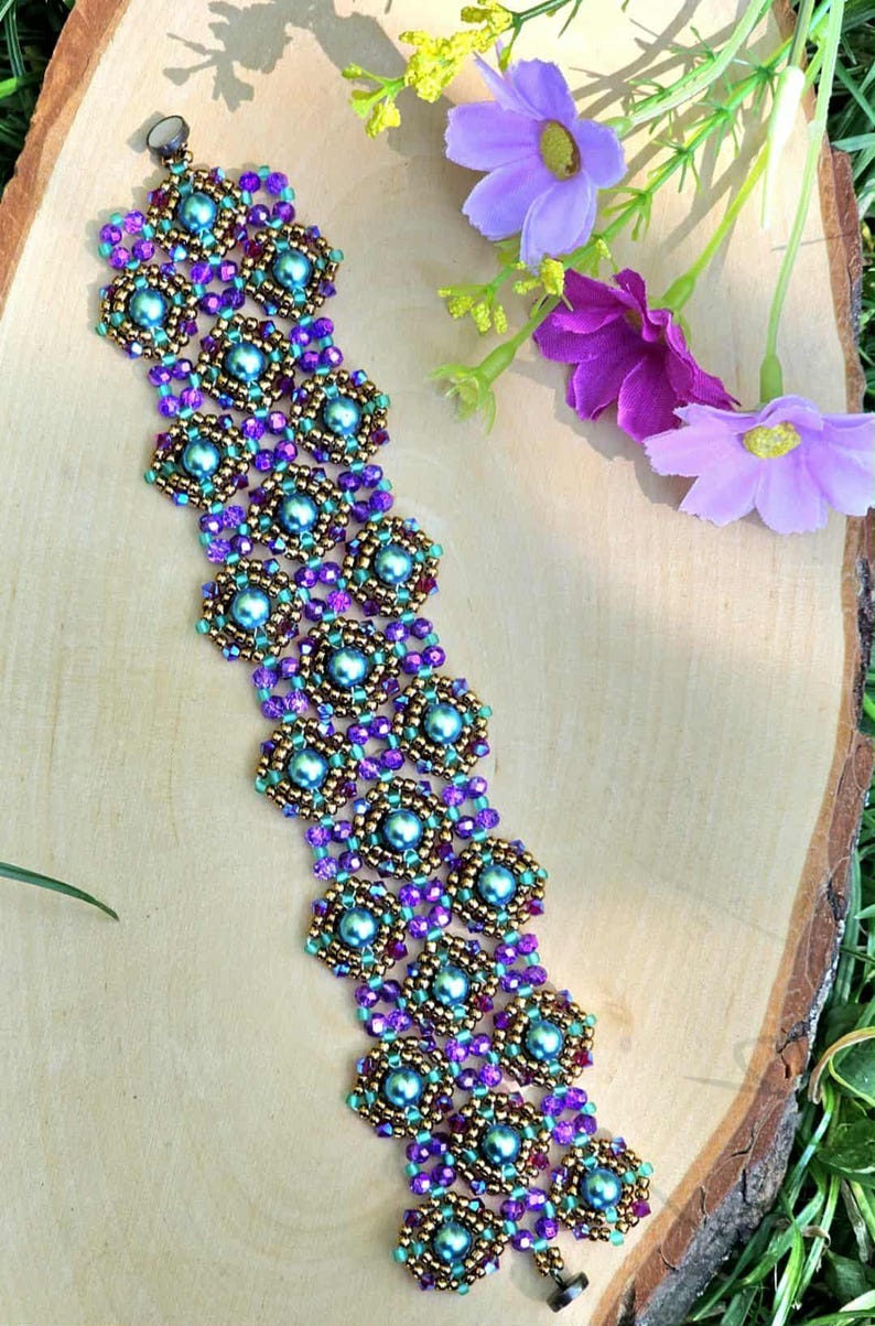Kami Samira Pattern Samira Bracelet Beading Tutorial: PDF Pattern, Jewelry Making - Etsy