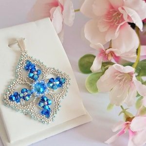 Beading tutorial- Shimmery Cross Pendant,beading pattern,beading tutorial,Pendant pattern,Pendant tutorial, pattern,Teaching  tutorial,PDF