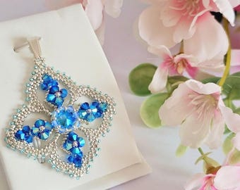 Tutorial kralen: hanger met glanzend kruis, kralenpatroon, kralentutorial, hangerpatroon, hangertutorial, patroon, lestutorial, pdf