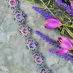 Bracciale Jolie - Tutorial per perline, Schema per perline, Tutorial per braccialetti, Schema per braccialetti, Tutorial PDF, Tutorial didattico, Creazione di gioielli,