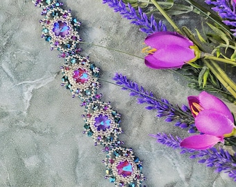 Jolie Bracelet - Beading Tutorial, Beading pattern, Bracelet tutorial, Bracelet pattern,PDF Tutorial, Teaching Tutorial, Jewelry making,