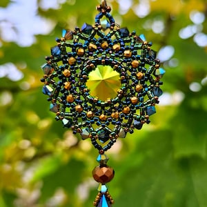 Galaxy Pendant Beading Tutorial, Peyote Stitch (PDF)