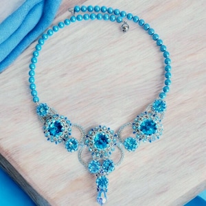 Beading PDF Tutorial - "Clarice Necklace" Peyote Pattern (Digital Download)