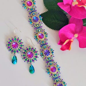 Samouczek wykonania zestawu bransoletki i kolczyków z koralików: Jolie Design (wzór w formacie PDF)