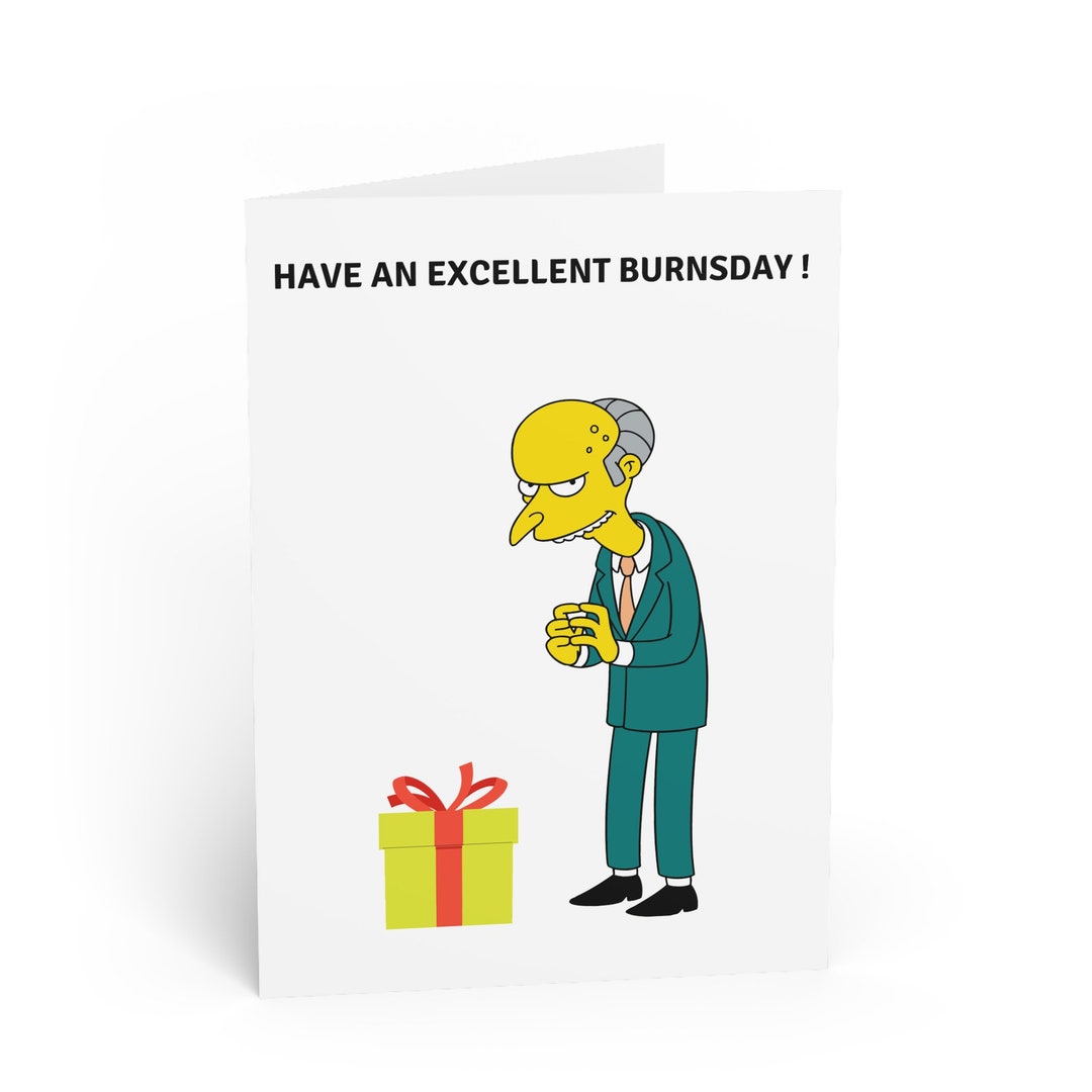 Happy Birthday Cards Greeting Cards the Simpsons Cards Etsy