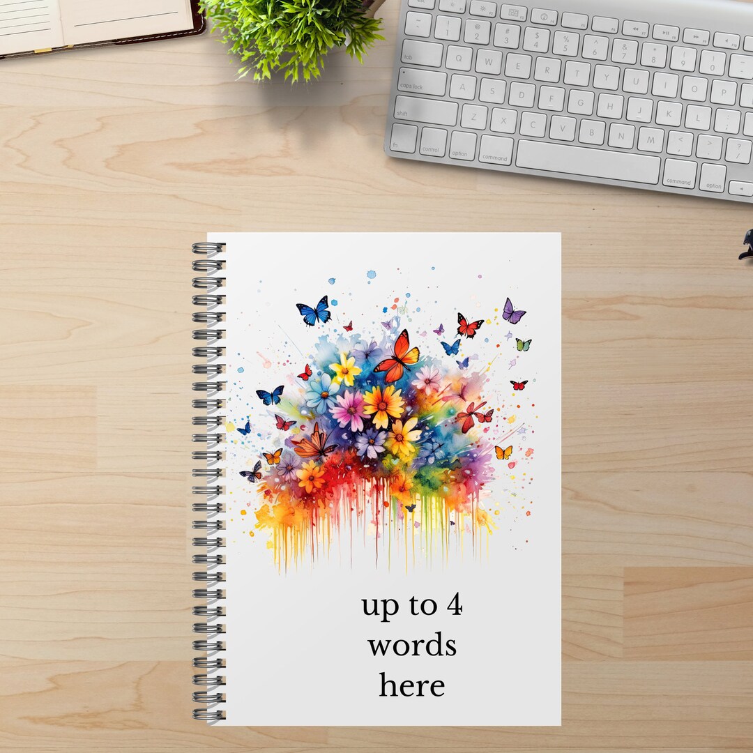 Personalised Note Book Lined Paper Writing Book. Butterflies and ...