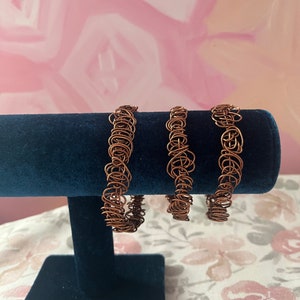 Pulseras apilables de cobre antiguo salvaje
