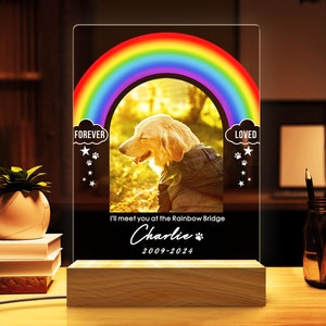 Pet Memorial Gift, Pet Night Light, Custom Pet Portrait with Name, Pet Loss Gifts for Dog Cat, Sympathy Gifts for Pets, Pet Lover Gift