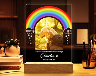 Pet Memorial Gift, Pet Night Light, Custom Pet Portrait with Name, Pet Loss Gifts for Dog Cat, Sympathy Gifts for Pets, Pet Lover Gift