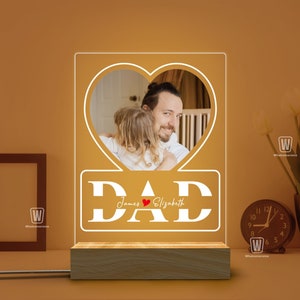 Peronalized Photo Night Light, Photo Collage LED Light, Dad Gifts, Custom Photo Lamp, Fathers Day Gifts Bedroom Night Light, Gifts for Dad