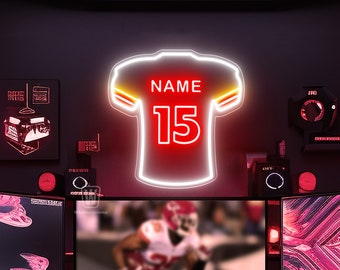 Custom Football Neon Sign, Football Wall Decor Sport Neon, Football Gift For Him, Football Jersey Neon Sign,Football Wall Art, Gifts for Kid