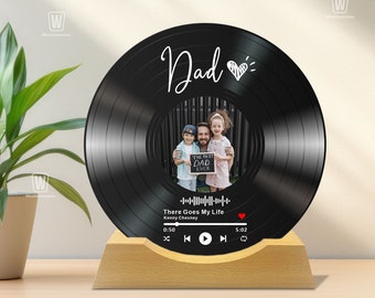 Vaders verjaardagscadeaus voor hem, gepersonaliseerde song plaquette glaskunst aangepaste album cover plaquette, muziek plque, cadeaus voor papa, Farther's Day Gift