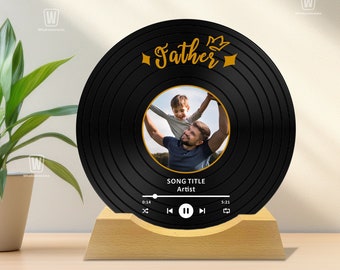 Custom Music Plaque, Personalized Photo Plaque Father's Day Gift, Gifts for Dad, Gift for Him, Custom Photo Personalized Gifts, Record Gifts