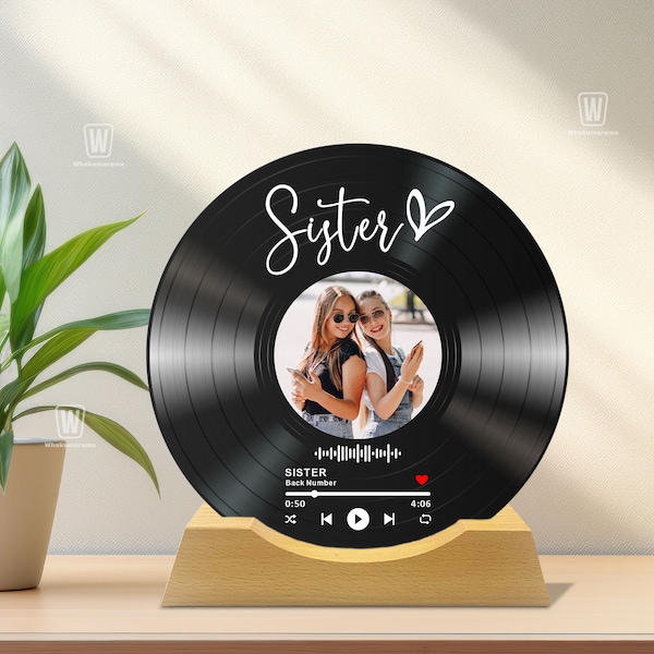 Personalisierte Schallplatte mit Foto - Acryl Song Plaque - Jubiläumsgeschenk für Freunde - Geburtstagsgeschenk für Sie Him - Soul Sister Geschenke