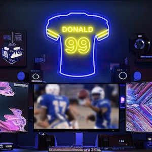Football Custom Leuchtreklame Schlafzimmer Dekor, Los Angeles Rams Football Wand Dekor Neonlicht, Rams Jersey Leuchtreklame Raumdekor, Weihnachtsgeschenke
