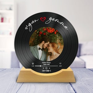 Personalized Vinyl Record with Photo, Valentine Gift For Her, Song Plaque, Romantic Gift For Couple Him, Custom Vinyl Record, Music Plaque
