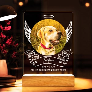 Custom Pet Photo Night Light, Personalized Gifts for Pet Loss, Dog Cat Night Light, Pet Loss Gift, Custom Pet Print, Pet Memorial Frame