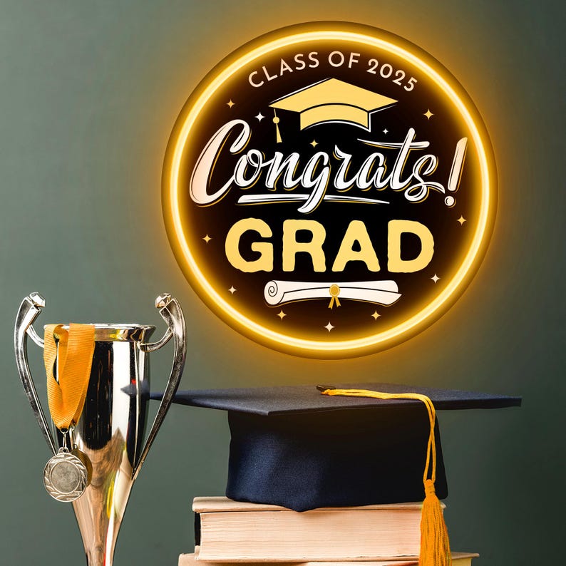 Congrats Neon Sign Graduation Decor, Led Neon Sign Wall Decor, Class of ...