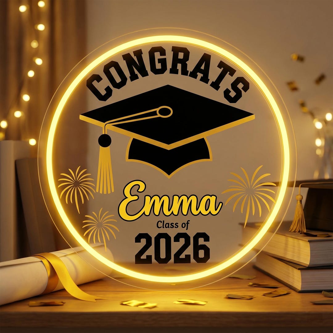 Graduation Led Version Personalized Graduation LED Neon Sign Custom Name Class of 2026 Gift ...