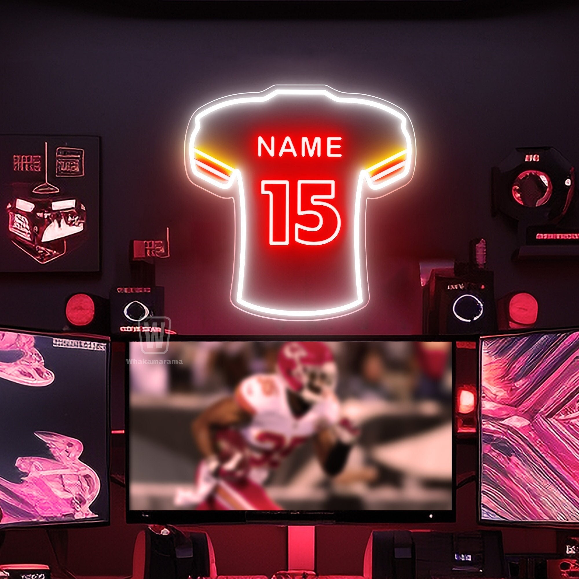 Custom Football Neon Sign, Football Wall Decor Sport Neon, Football Gift For Him, Football Jersey Neon Sign,Football Wall Art, Gifts for Kid