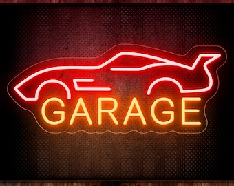 Custom Name Car Led Neon Sign for Garage, Personalized LED Light for Garage Home Man Cave, Led Light Bedroom Decor, Christmas Gift for Him
