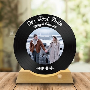 Personalized Vinyl Record with Photo, Custom Vinyl Record, Anniversary Music Plaque, Acrylic Song Plaque, Valentines Day Gifts for Boyfriend