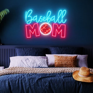 Baseball Neon Led Sign Wall Decor, Baseball Mom Neon Sign, Baseball Player Gift, Custom Neon Sign Kids Bedroom Decor, Baseball Gift For boys