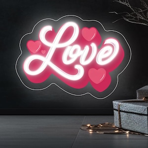 Valentinstag Neonschild Benutzerdefinierte Leuchtreklame Liebe Neon, Led Neonlicht Hauswanddekor, Happy Valentines Day Decor, Valentinstag Geschenk für Paar