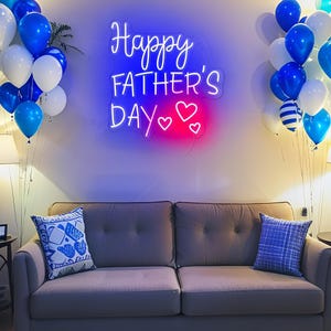 Glücklicher Vatertag Neonlicht, kundenspezifische Neonzeichen-Geschenke für Vati, personalisierte Geschenke, Vatertagskunst, Familienfest-Festivaldekor, Geschenk für Vati