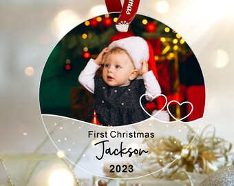 Personalized Photo Ornament | Mother's Day Gift | Family Ornament with Picture | Christmas Ornament | First Christmas Decoration | xmas gift