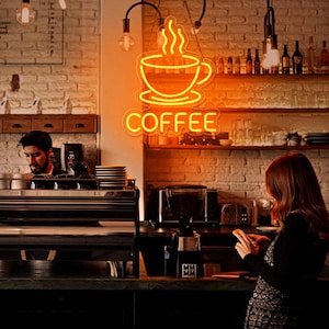 コーヒーネオンサイン壁装飾、LEDネオンサインホームバー装飾、ネオンライトホーム装飾、LEDライトパーソナライズギフト、ネオンサインカスタム装飾