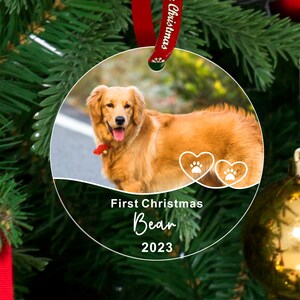 Pet Memorial Plaque, Dog's First Christmas Ornaments, Custom Dog Photo Ornament, Dog Ornament Personalized, Pet Ornament, xms gift