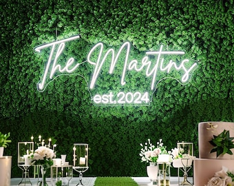 Wedding Neon Sign for Reception, Wedding Decorations, Custom Neon Sign Wedding Decor, Wedding Gifts, Wedding Light Neon Name Sign Wedding