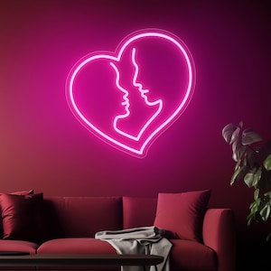 Herz-Leuchtreklame Benutzerdefinierte Leuchtreklame Valentinstag Neon, LED-Neonlicht-Hauswanddekor, glücklicher Valentinstag Dekor, Valentinstag Geschenk für Paar