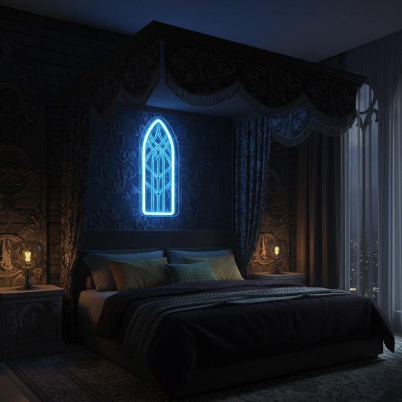 Example Signage Using Gothic Gothic Neon Sign Custom, Gothic Decor, Custom Neon, Gothic Dark ...