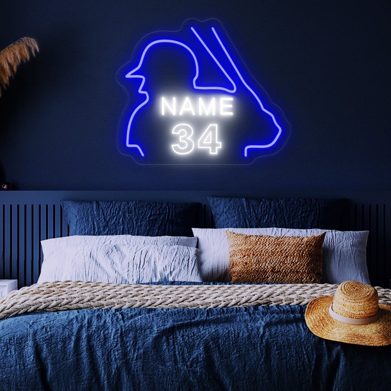 Letrero de neón de béisbol para habitación infantil, Letrero de neón personalizado con nombre para niños, Regalo de béisbol para niños, Decoración para habitación de adolescentes, Regalos de béisbol para él, Luz LED imagen 6