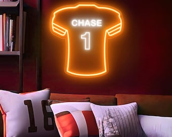 Custom Football Neon Sign Bedroom Decor Kids Room Decor, Bengals Football Neon,Football Wall Art,Football Wall Decor Sport Neon,Gift For Him