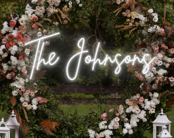 Letrero LED personalizado para decoración del hogar, letrero de neón personalizado para bodas, letrero de neón con nombre para bodas, letrero de boda, regalos personalizados