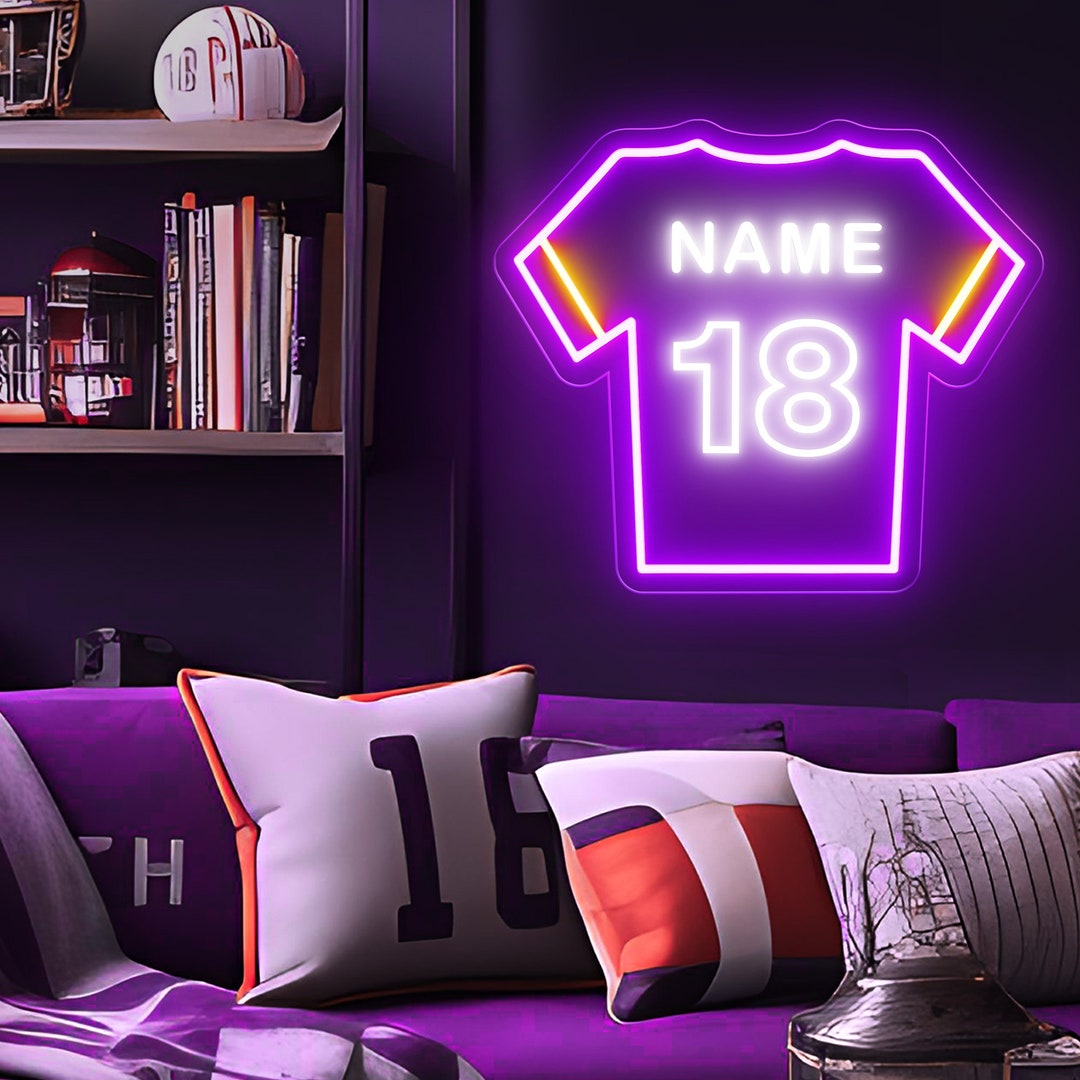 Custom Baseball Neon Sign Custom Gift For Him Neon Baseball Name Sign 