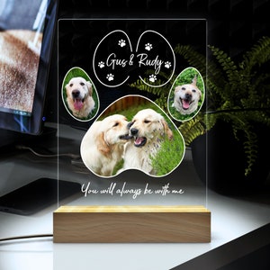 Pet Memorial Night Light, Custom Pet Plaque, Pet Night Light, Custom Pet Photo, Pet Memorial Frame, Gifts for Pets, Cat Dog Loss Gift zdjęcie 5
