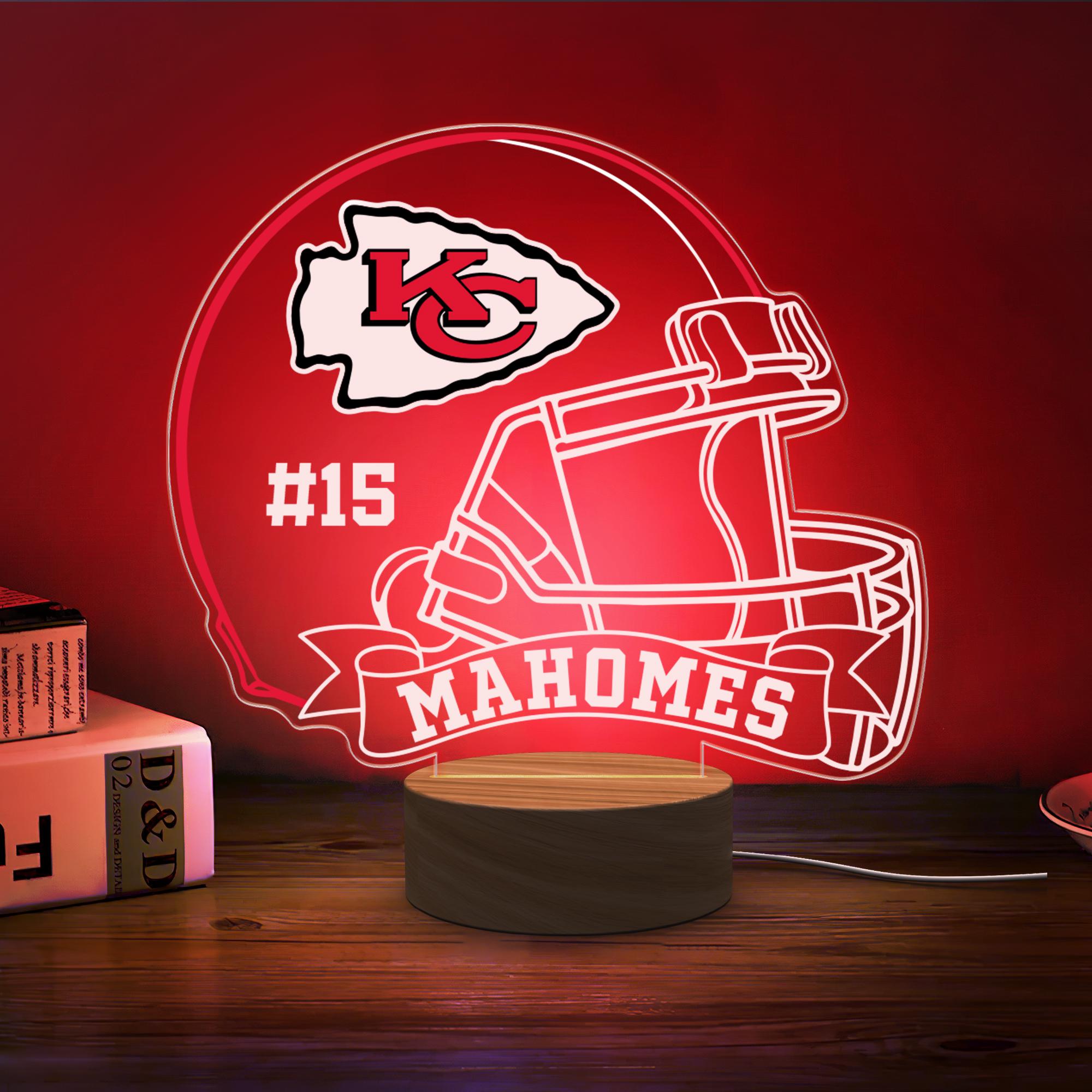 Lampada LED Kansas City Chiefs &ndash; Touch Con 7 Colori &ndash; Luce Notturna NFL &ndash; Spedizione USA