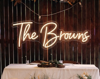 Hochzeit Neonschild, Benutzerdefinierte Leuchtreklame, personalisierte Neon, Geschenke für Sie / Ihn, Verlobungsschild, Hochzeitshintergrund, Empfangsdekor, Party Schild