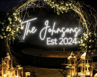 Wedding NEON SIGN for reception | Wedding Decorations | Neon Sign Wedding Decor, Wedding Gifts, Wedding Light Neon Name Sign Wedding, Decor