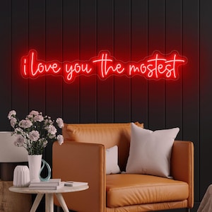 Eu te amo mais Placa de neon para casamento, decoração de parede com placa de neon personalizada para casamento, decoração de noivado personalizada com placa de neon, presentes personalizados